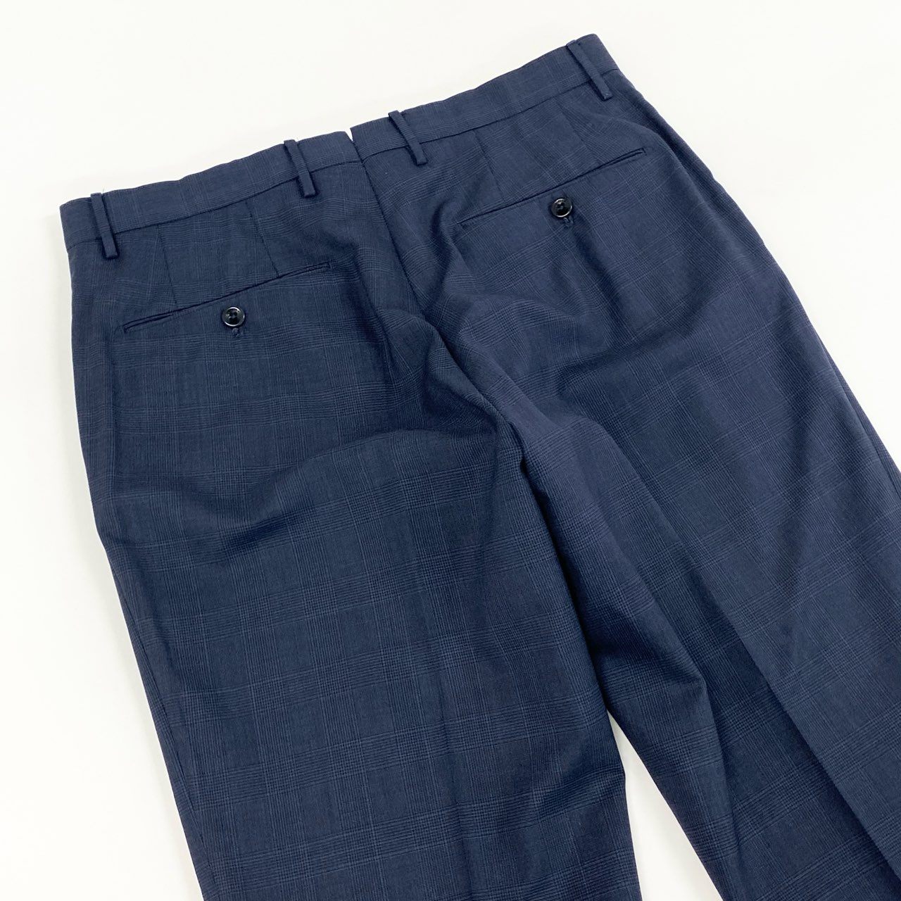52d18 INCOTEX インコテックス REGULAR FIT ウーステッドヘリンボーンテーパードパンツ スラックス トラウザー ボトムス 1T0039 46 ネイビー ウール