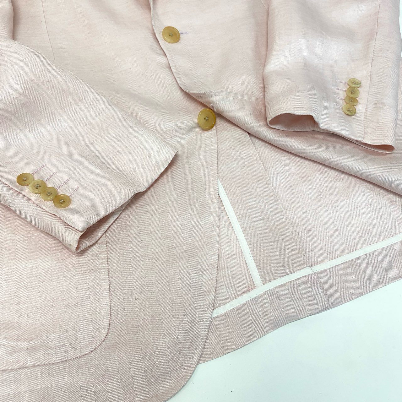 59k1 BELVEST ベルベスト イタリア製 テーラードジャケット ブレザー G10244 48 ピンク シルク リネン メンズo07t