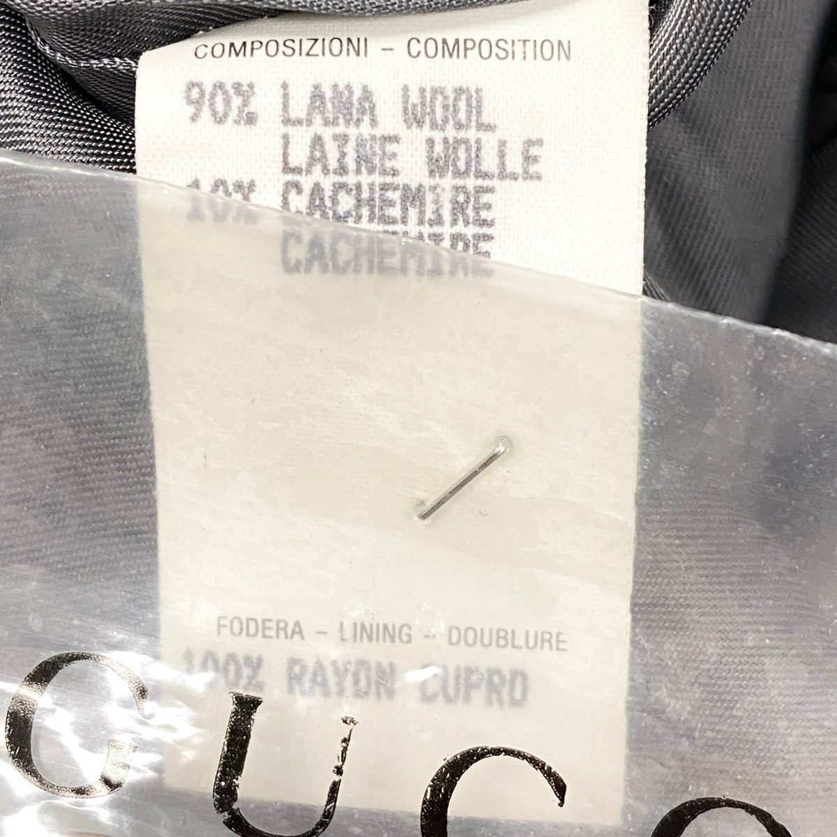 i19 E GUCCI グッチ 1995 トムフォード期 Y2K ストライプ スカート イタリア製 42 グレー ウール レディースo07t