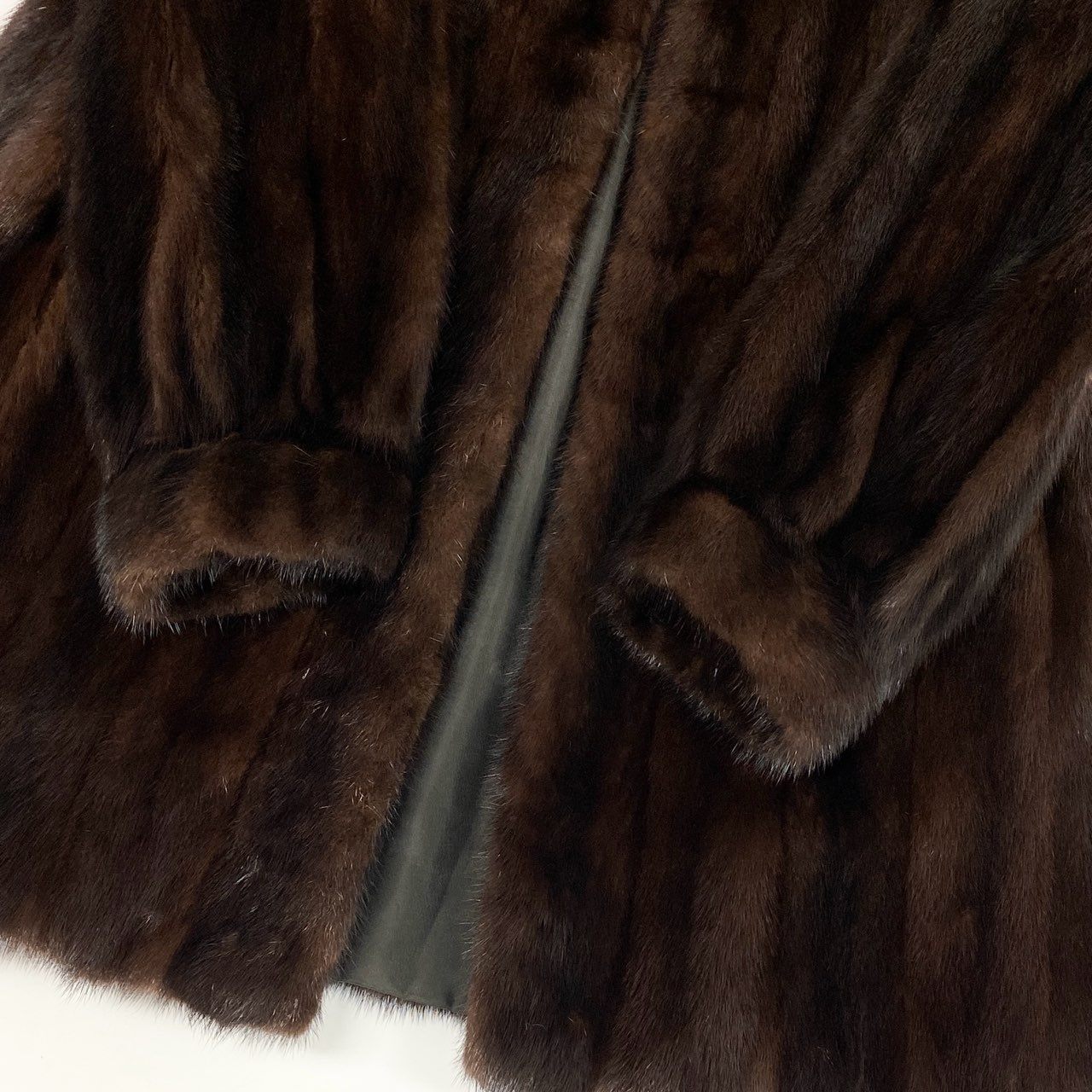 25j24 SAGA MINK サガミンク 銀サガ デミバフミンク ミンクコート 毛皮コート セミロングコート 11 ブラウン ミンクファー 毛並み綺麗u02t