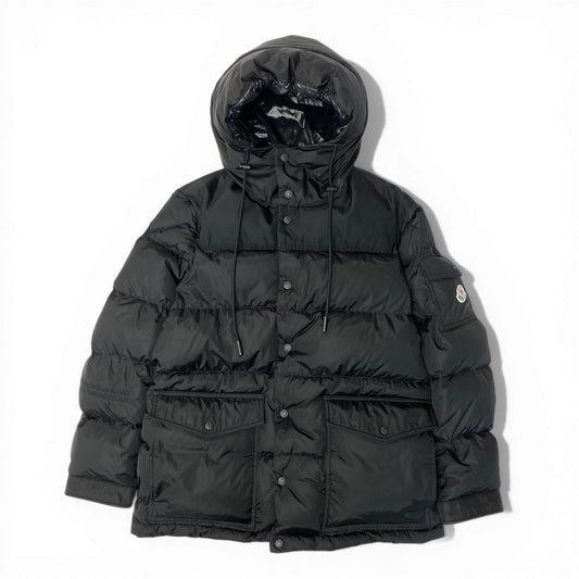 62d5 《美品》 MONCLER モンクレール ERQUY エルキュイ ダウンコート H10931A00100 サイズ2 ブラック メンズ着用可 Down Coatt18r