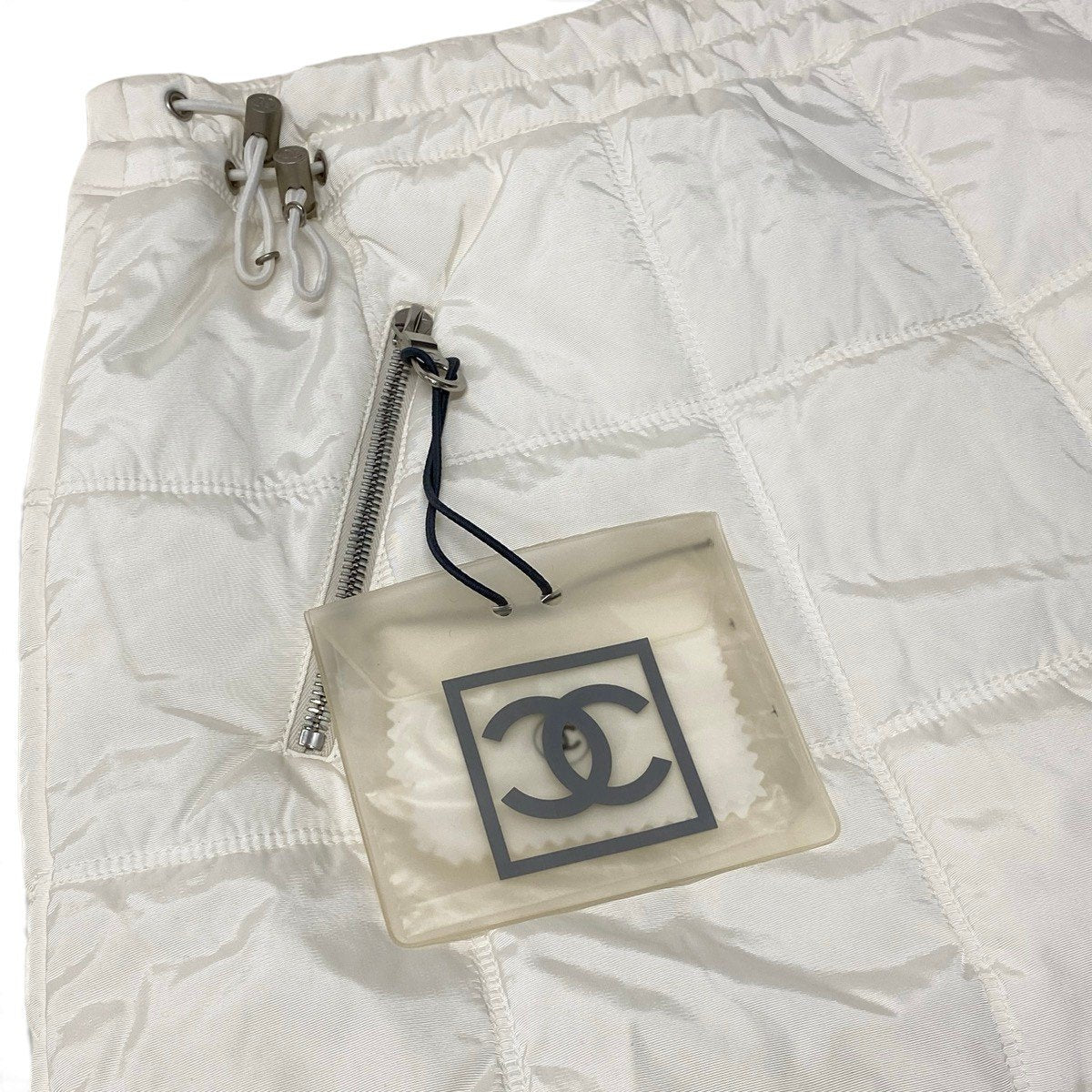 i13 CHANEL SPORT シャネルスポーツ 00A ココマーク キルティングスカート Vintage CC Quilting Skirt P16393 サイズ34 ホワイトt18r