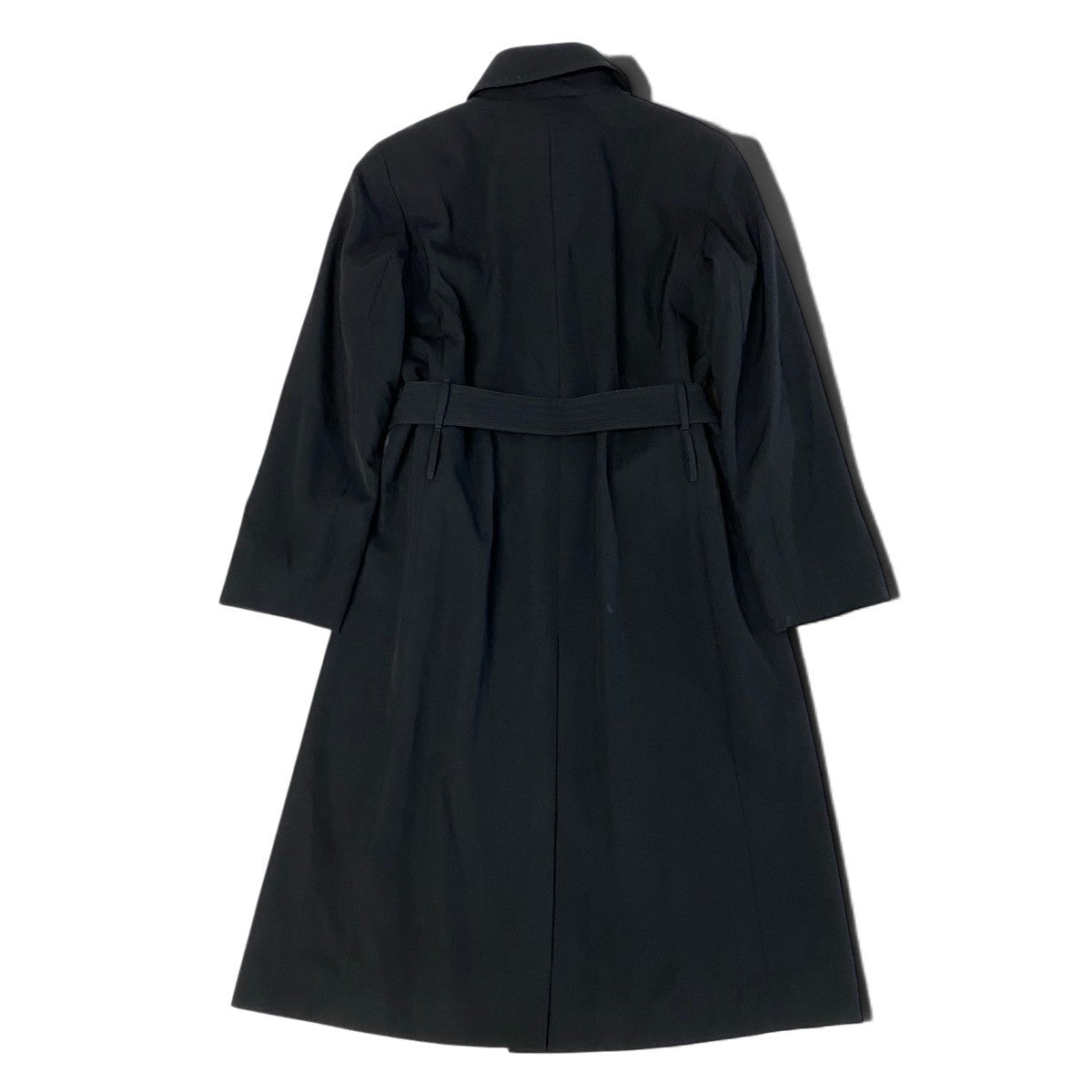j16 BURBERRY LONDON ロングコート ウエストベルト  11サイズ ブラック ウール100％ レディース 女性用u02t