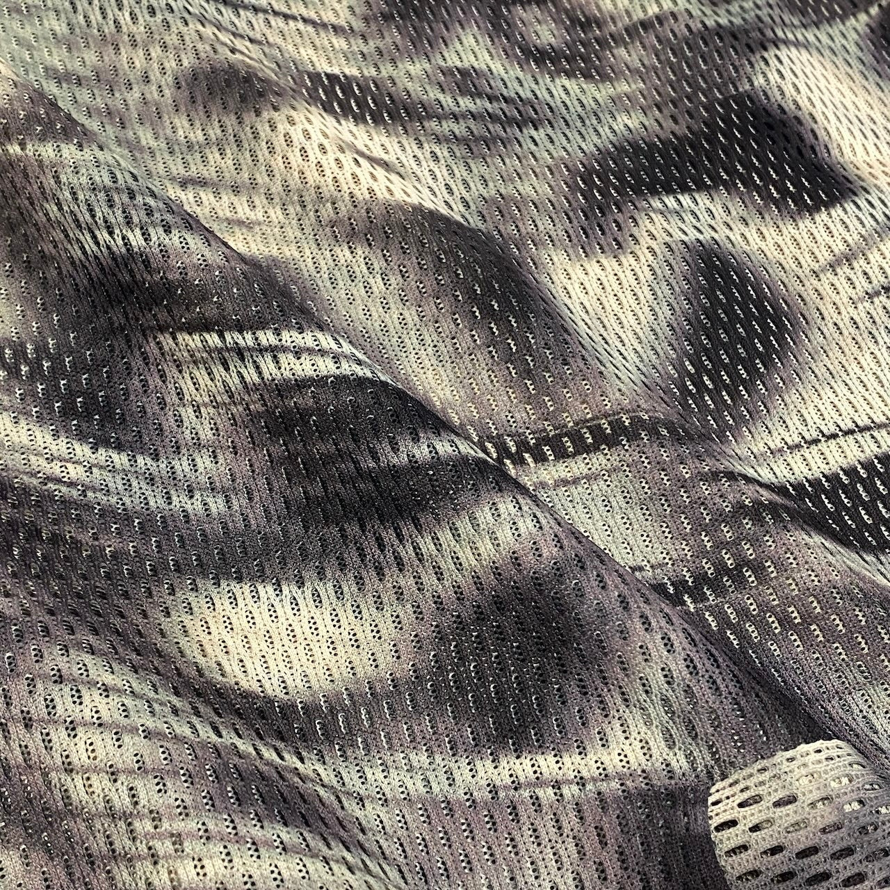 Ad24 ISSEY MIYAKE イッセイミヤケ A-POC INSIDE フレンチスリーブ メッシュカットソー ウエストリボン Vネック トップス 総柄 フリンジ サイズ2 マルチカラー ポリエステル100％ レディース 女性用o07t