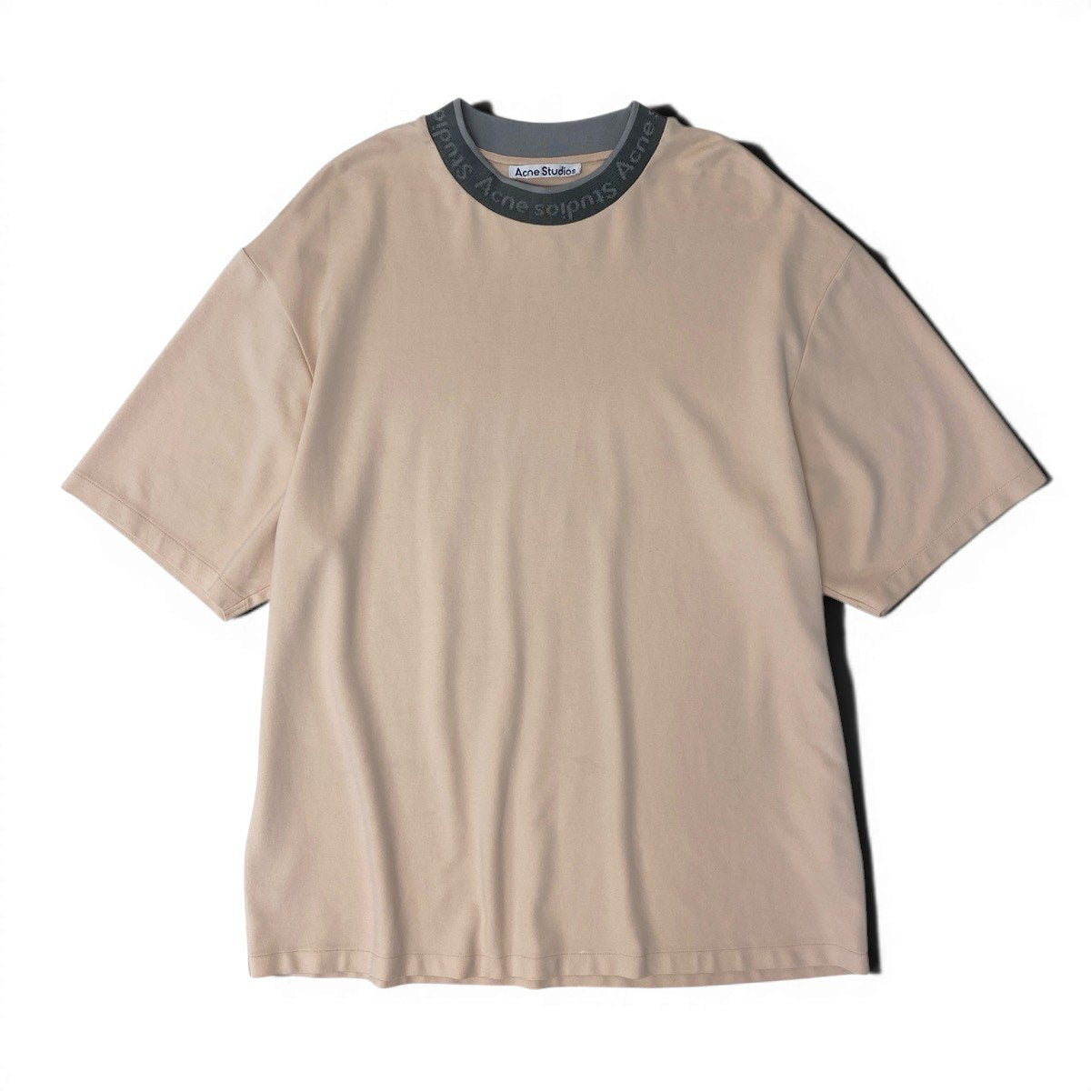 Mf24 Acne Studios アクネストゥディオス ロゴカラー 半袖Tシャツプルオーバー BL282 サイズL クリームベージュ メンズo07t