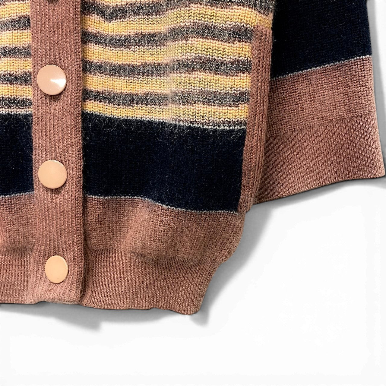 82f16 MISSONI ミッソーニ ニットカーディガン ボーダー柄 ウールブレンド サイズ42 マルチカラー レディース 女性服u02t