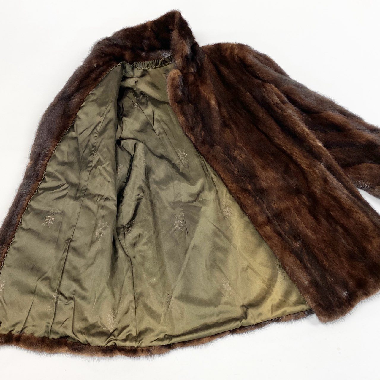 44L12 デミバフミンク ミンクコート セミロングコート 毛皮コート 袖斜め段 13 ブラウン ミンクファー レディースu02t