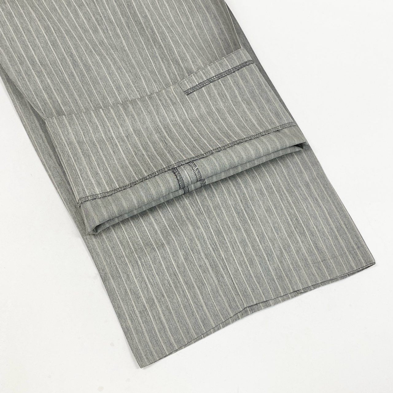 9L19 GUCCI グッチ スイス製 セットアップ スーツ ストライプ 大きいサイズ ジャケット パンツ BBN09-112-09 54 XLサイズ相当 グレー ウール メンズo07t