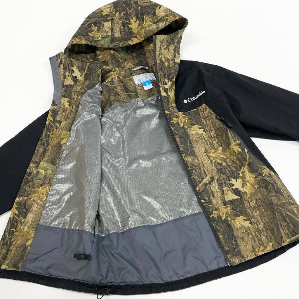 23L22 Columbia コロンビア マウンテンパーカー ジャケット アウター デクルーズ サミットパターン カモフラ 迷彩 220 PM3810 Lサイズ ブラック メンズo07t