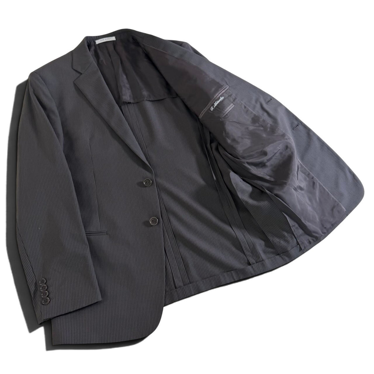 62j29 【美品】 ARMANI COLLEZIONI アルマーニコレツィオーネ GIORGIO セットアップスーツ シングル 2B ストライプ柄 サイズ50 ダークブラウン メンズ 紳士服u02t