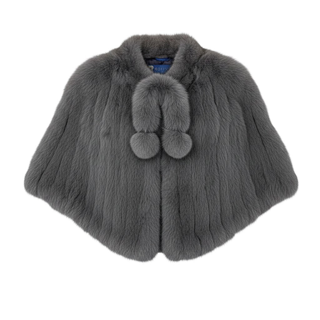 72g4 ROTINY ロティニー フォックスファー 染めフォックス 毛皮コート 本毛皮 M グレー系 FOX FUR レディースo07t
