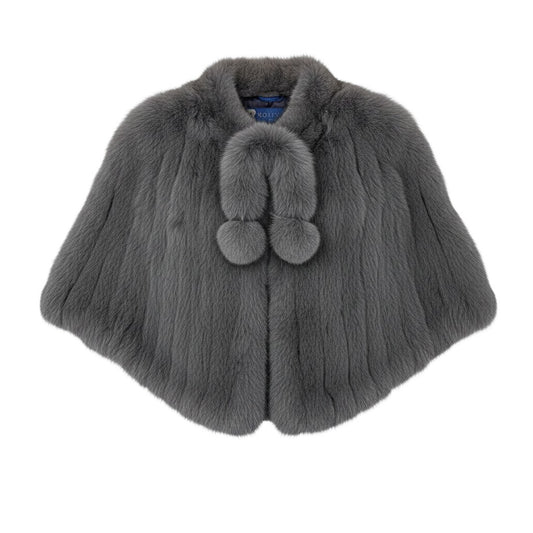 72g4 ROTINY ロティニー フォックスファー 染めフォックス 毛皮コート 本毛皮 M グレー系 FOX FUR レディースo07t