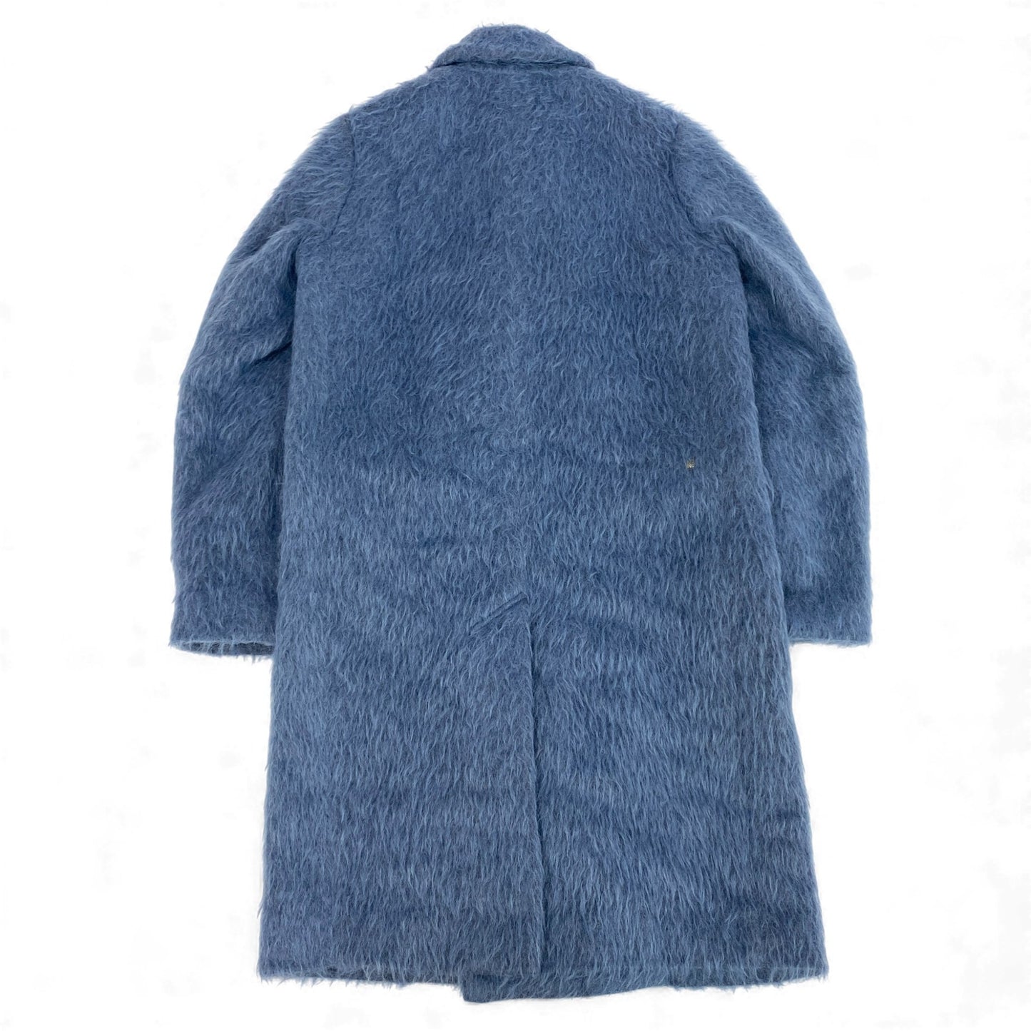 28k6【美品】MUVEIL ミュベール シャギーコート ロングコート ビジュー アウター MA43FC003 36サイズ ブルー レディースu02t