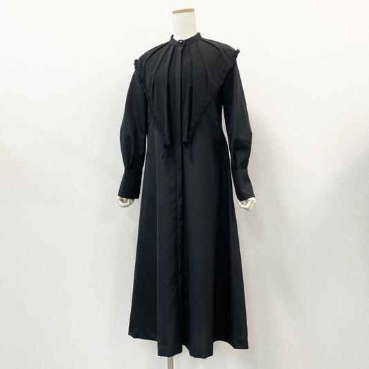 11l16 【美品】Rumche ラムシェ Bond Yarn Collar Dress ロングワンピース 23AW アーバンリサーチ取扱 サイズF ブラック レディース 女性用