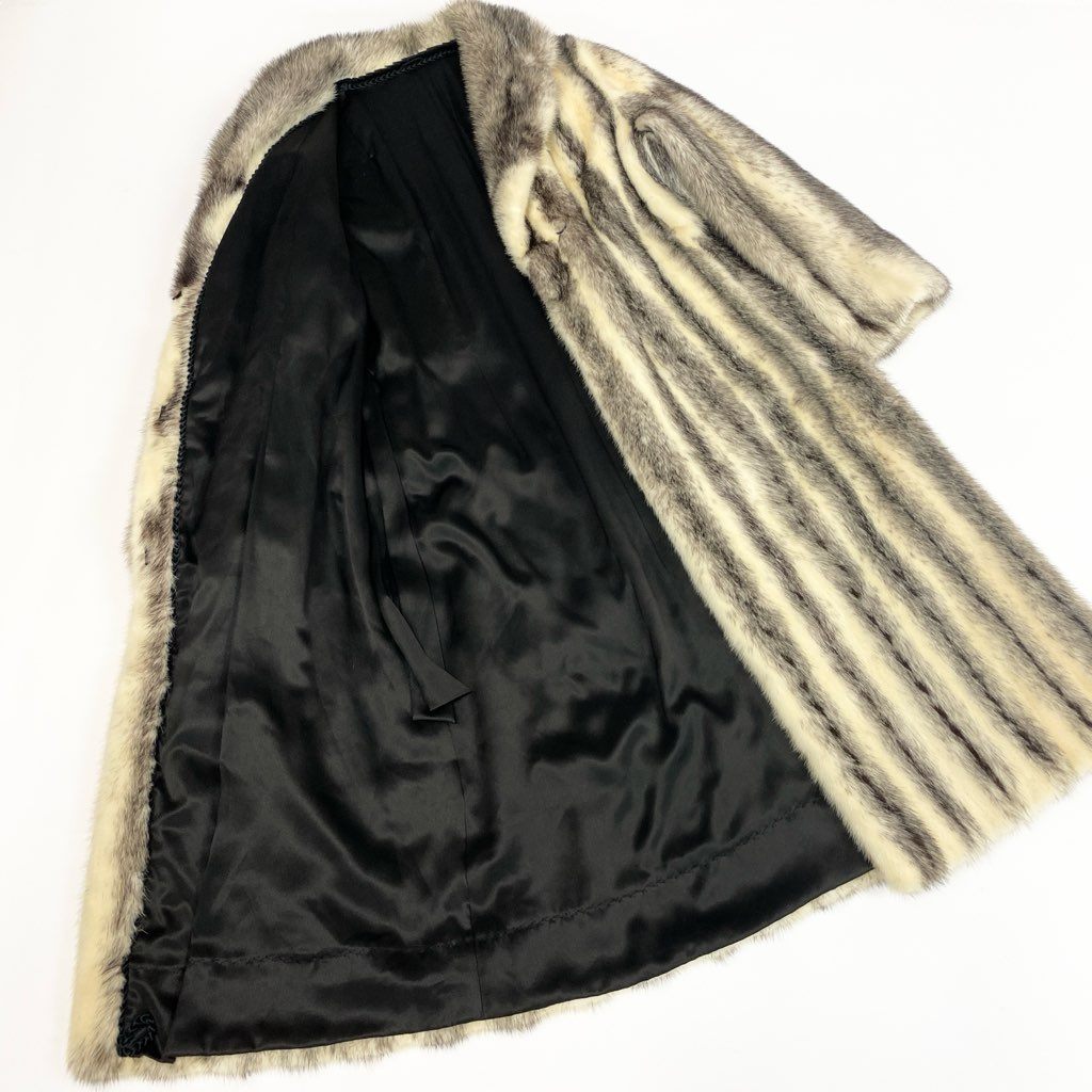 11l24 クロスミンク 丈110cm 超ロングコート サイズ13号 最高級本毛皮 MINK FUR リアルファーt18r
