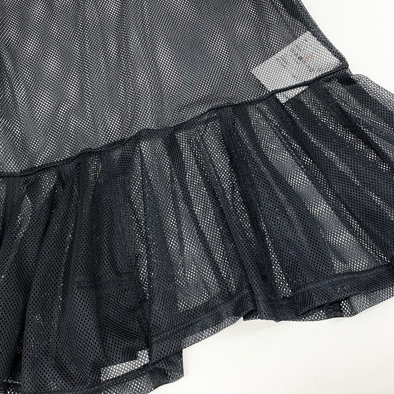 64g18 《美品》 COMME des GARCONS コムデギャルソン 2023AW メッシュペプラム チュニック S ブラック 画像参照 カットソー 日本製 女性服