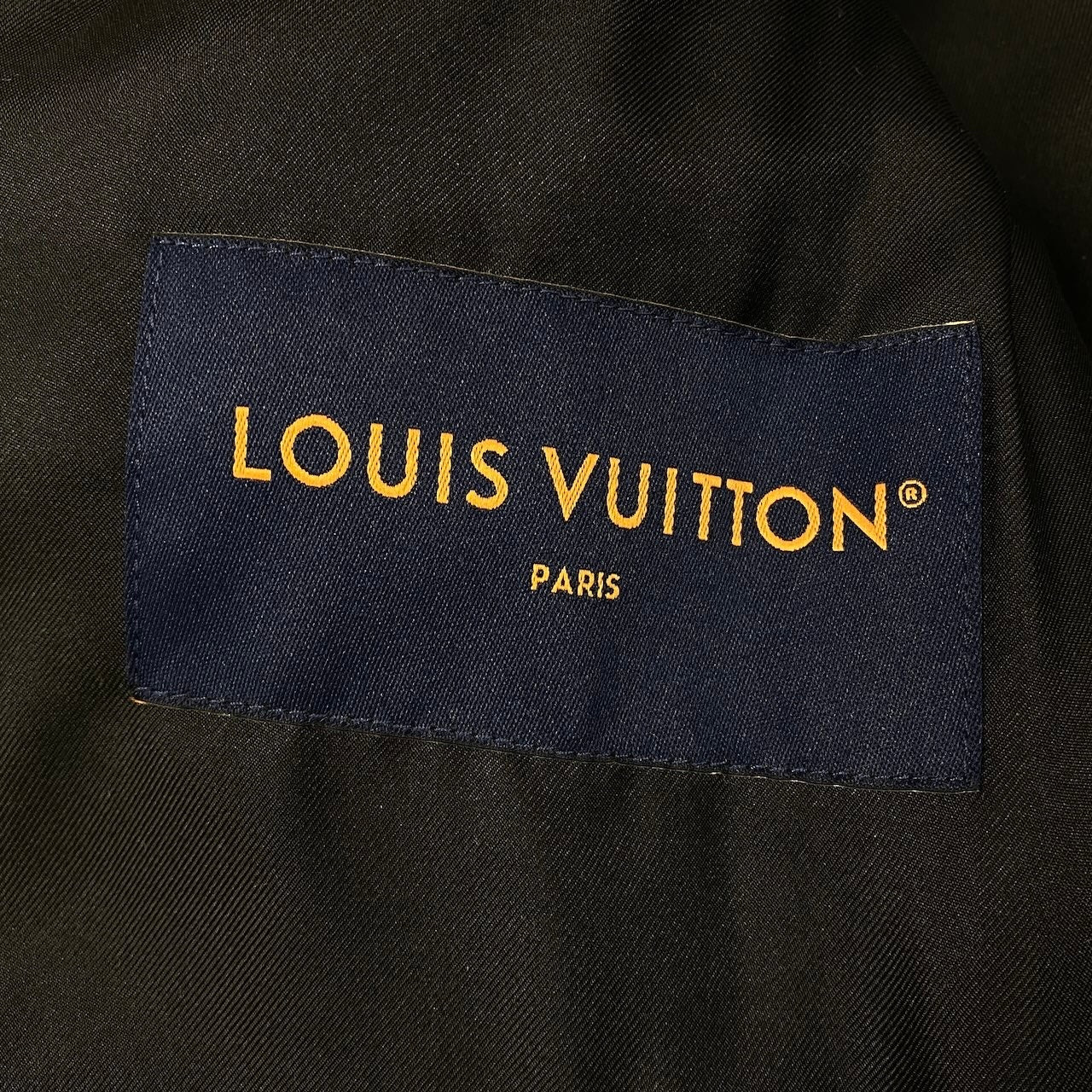 d2 《美品》 LOUIS VUITTON ルイヴィトン エンブロイダリー レザーボンバージャケット Embroidered Leather Bomber Jacket サイズ52 ブラック 牛革 超希少t18r