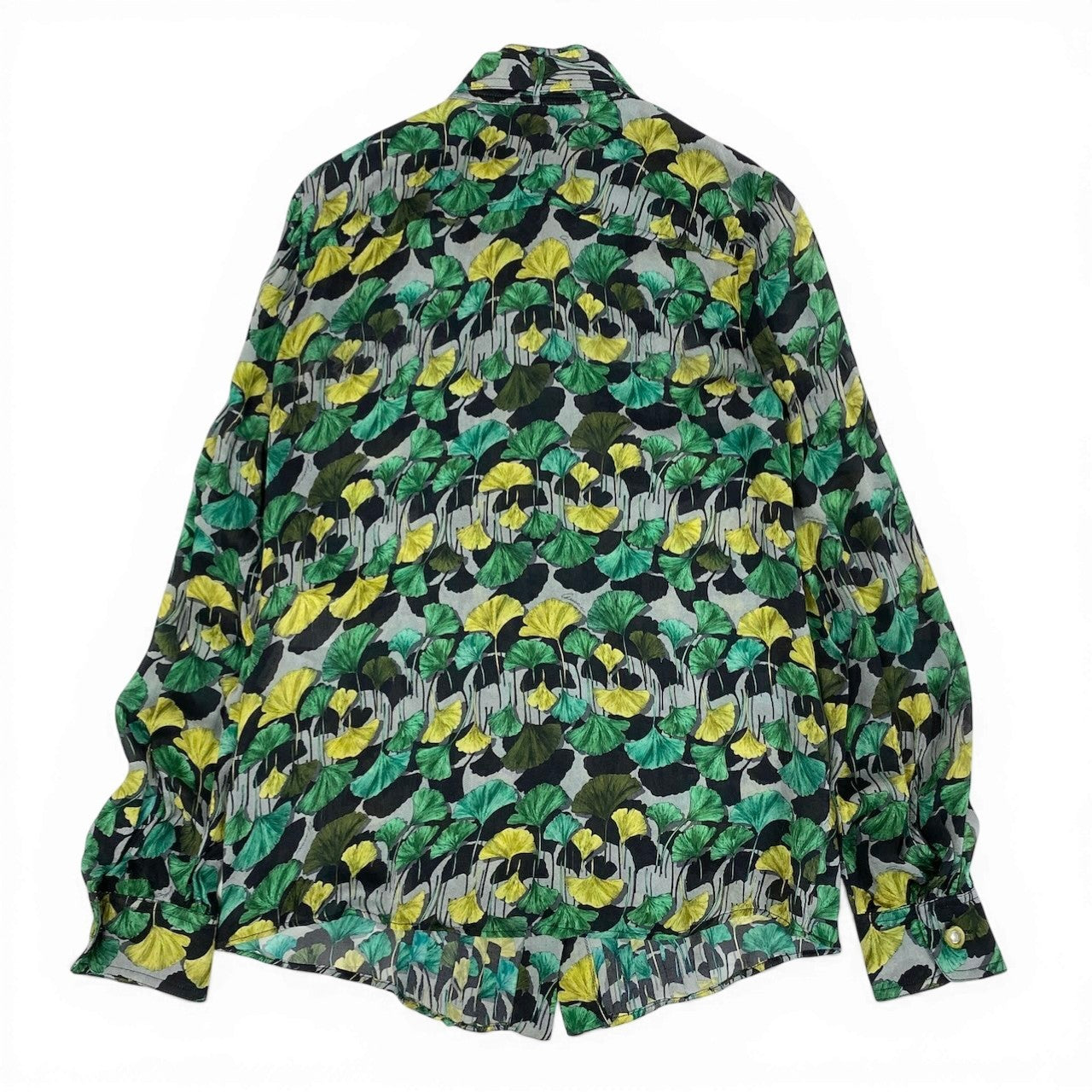 Ec27 GUCCI グッチ ボウタイブラウス ロングスリーブカットソー 総柄 イタリア製 40サイズ マルチカラー コットン100％ レディース 女性用u02t