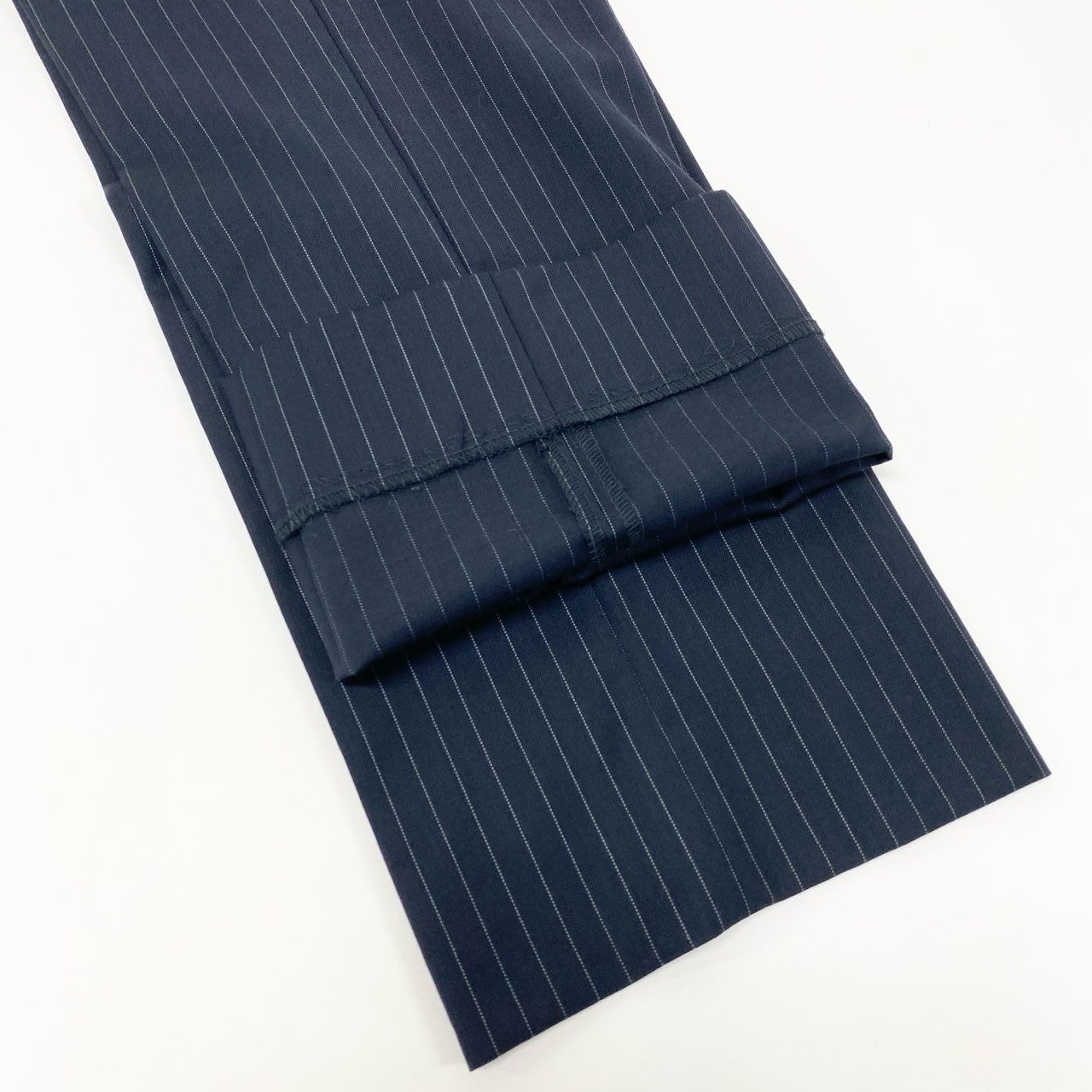 6k1《美品》 TOMMY HILFIGER トミーヒルフィガー セットアップスーツ シングル 2B ストライプ テーラードジャケット スラックス  ネイビー ウール100％o07t