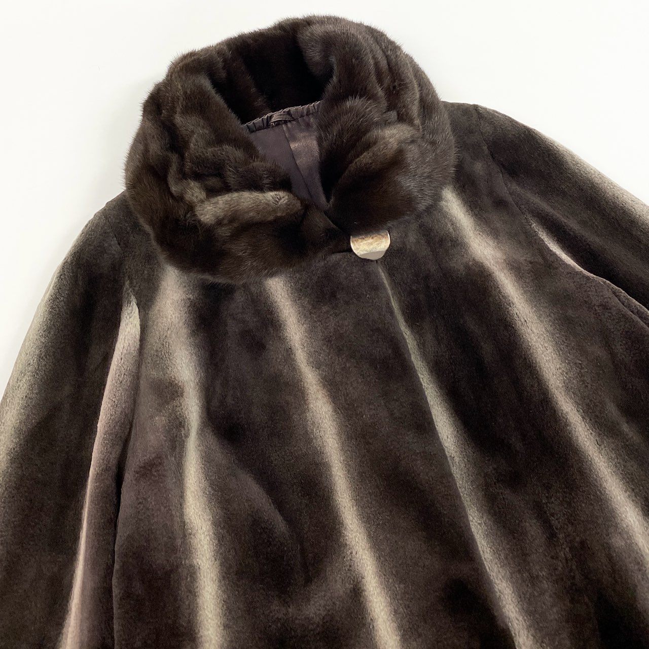 43d3 KOPENHAGEN FUR コペンハーゲン PLATINUM MINK プラチナミンク クロスミンクコート F ブラウン 最高級本毛皮 Fur Coatt18r