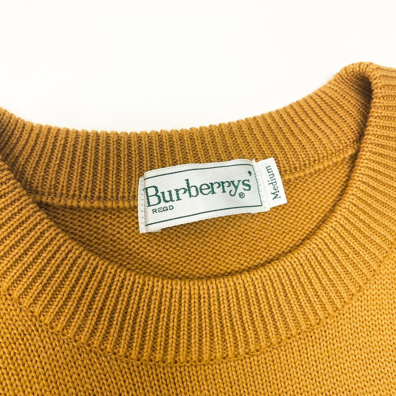 Sd22 BURBERRYS バーバリーズ ヴィンテージ バーバリーズ デカロゴ ニットセーター サイズM オレンジ系 メンズ 男性用k02i