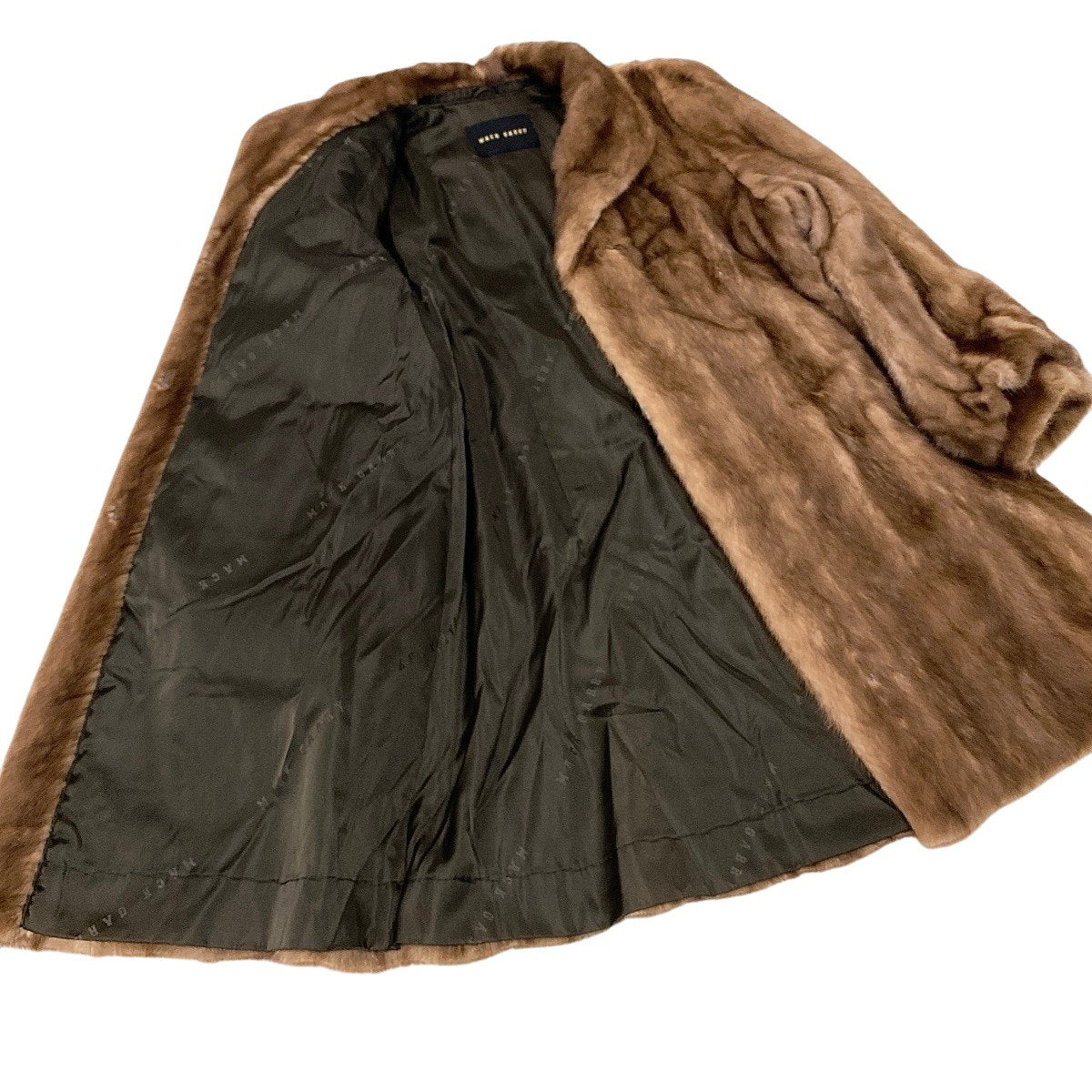 91h9MACK GARRY × SAGA MINK サガミンク パステルミンク ロングファーコート F 茶系 最高級本毛皮 Mink Fur Long Coatt18r