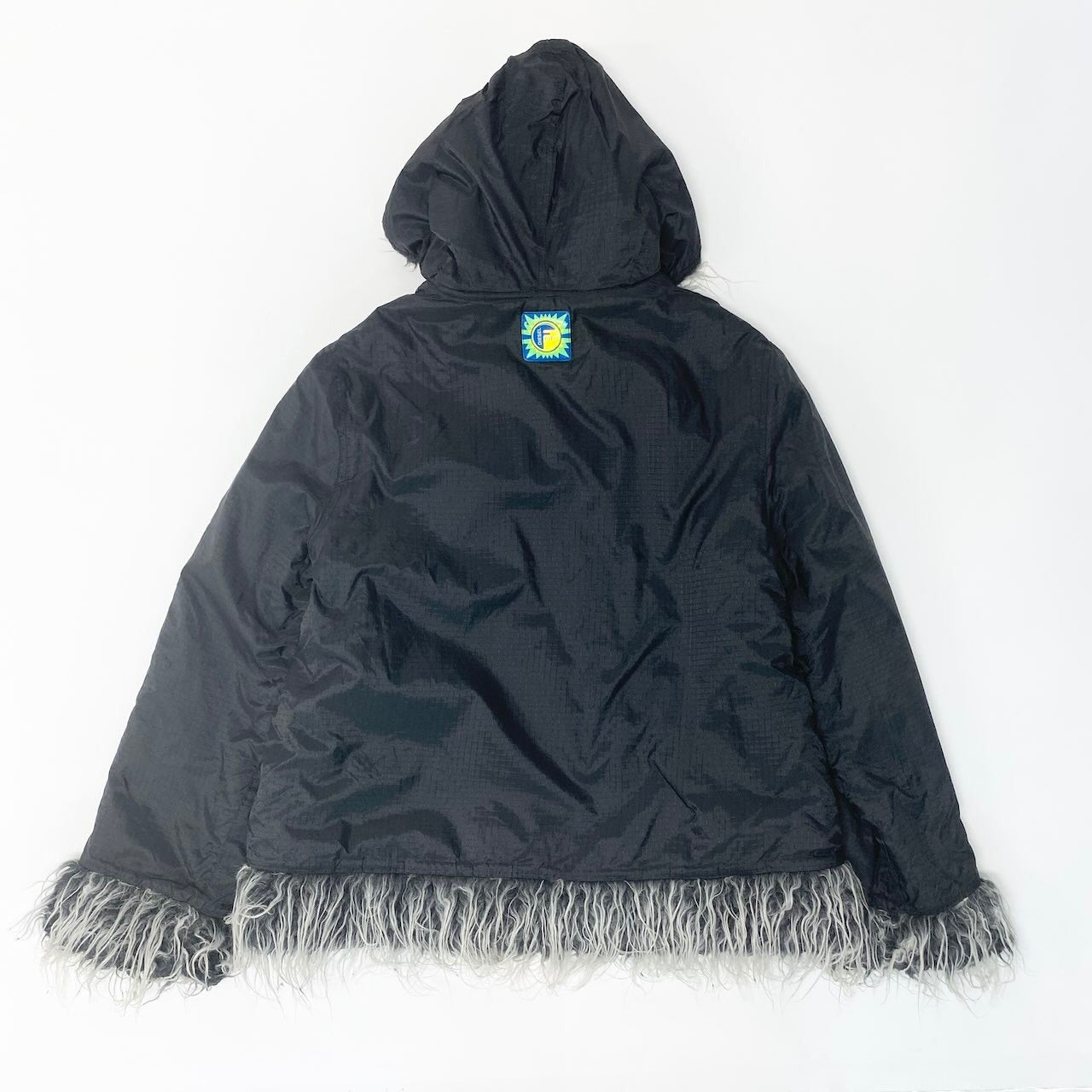 72c24 DIESEL ディーゼル Y2K リバーシブル ファーバーカー Vintage Reversible Fur Parka ブラック ヴィンテージ レアデザインt18r