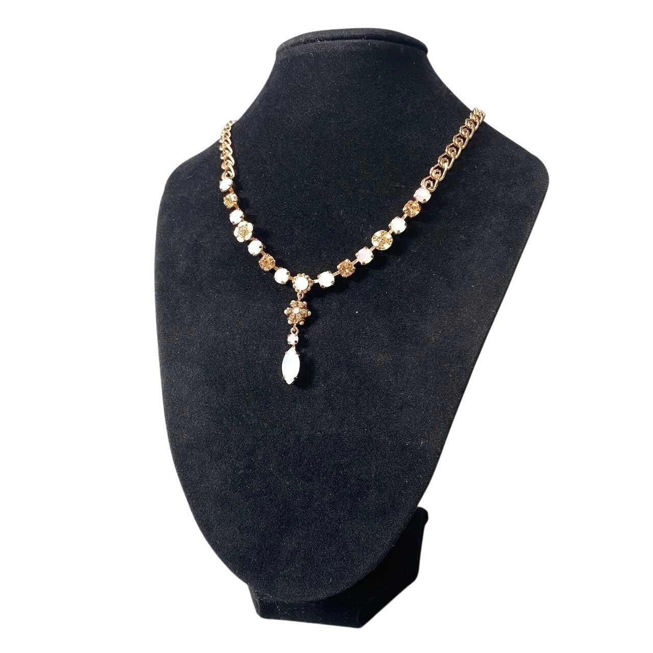 h11 12 《美品》 Mariana マリアナ 天然石 × クリスタル ビジュー ピンク ホワイト アクセサリー ジュエリー アンティークt18r