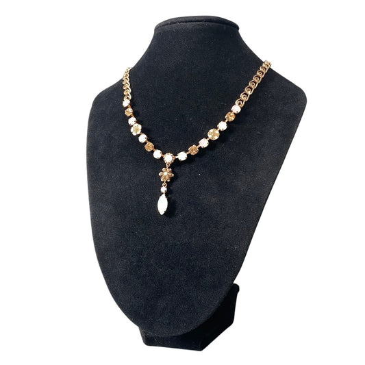 h11 12 《美品》 Mariana マリアナ 天然石 × クリスタル ビジュー ピンク ホワイト アクセサリー ジュエリー アンティークt18r