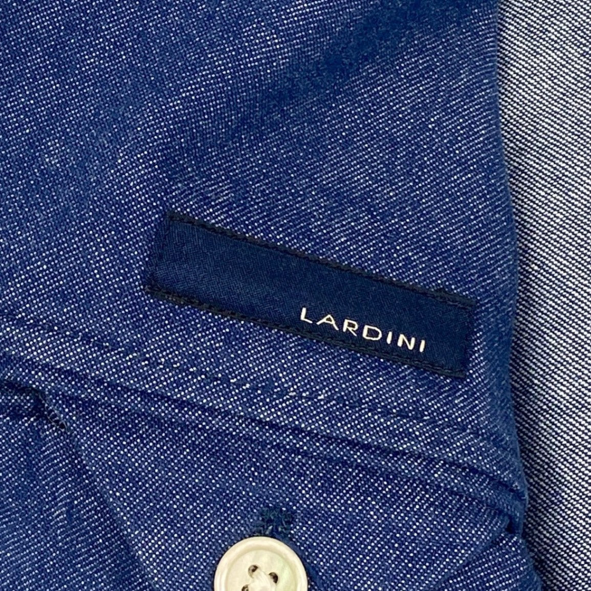 7i25 《美品》LARDINI ラルディーニ テーラードジャケット ダブルブレスブレザー ピークドラペル サイドベンツ 42サイズ インディゴ メンズk02i
