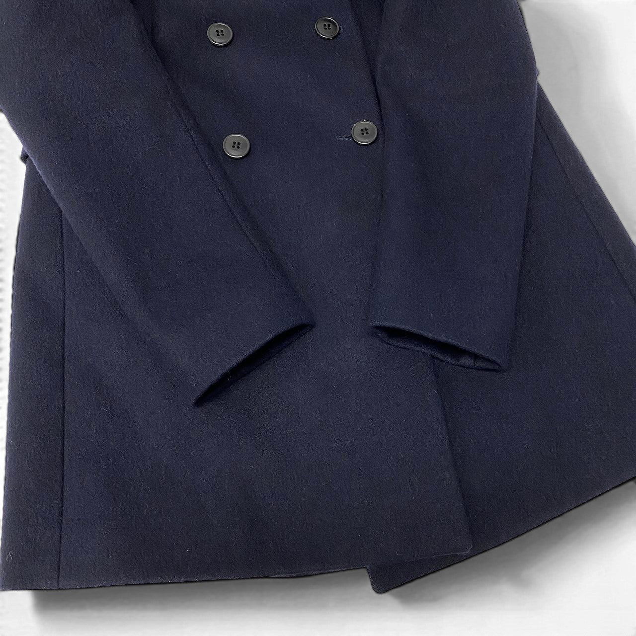 48e28 BALENCIAGA.PARIS バレンシアガ チェスターコート ダブルブレスト 328262 サイズ34 ネイビー レディース 女性服o07t