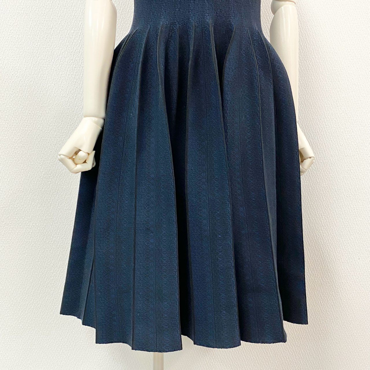 42a23 《美品》 FOXEY フォクシー CONCERTO コンチェルト ノースリーブワンピース 36832 40 ミッドナイトブルー ドレス 日本製 夏