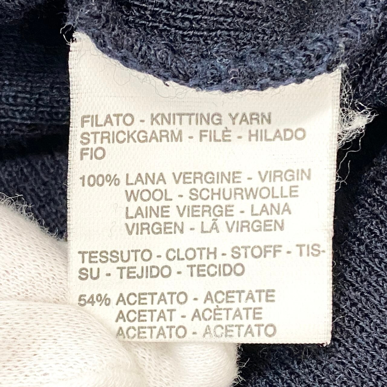 82f16 Max Mara マックスマーラ ロングニットカーディガン 異素材切替 ウールニット ネイビー レディース 女性用u02t