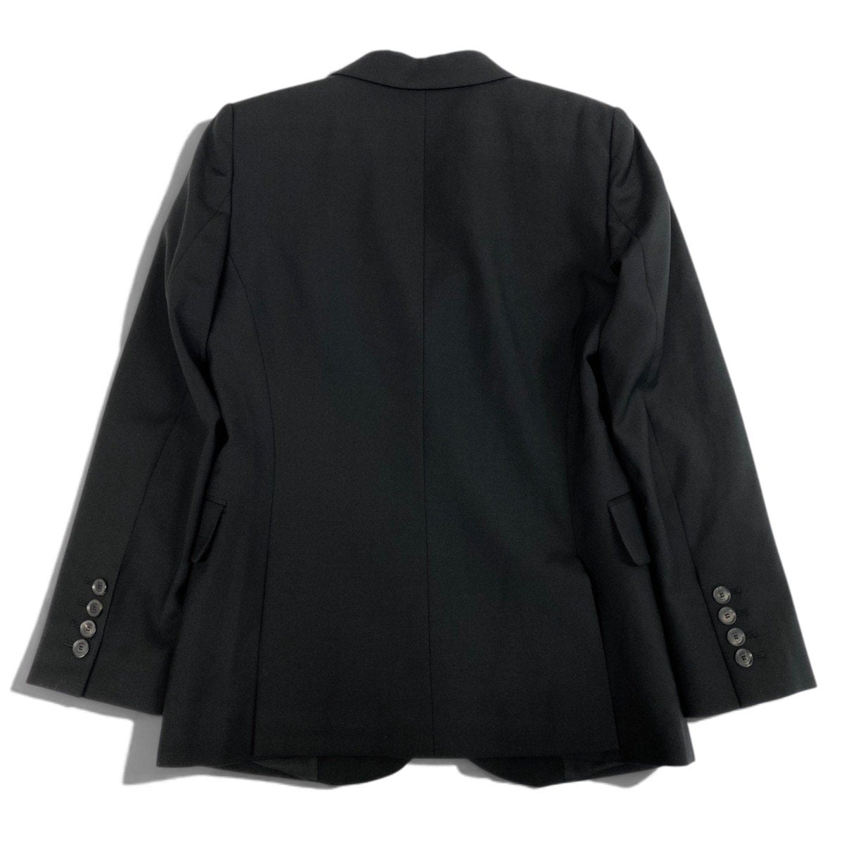 i19 E タグ付 GUCCI グッチ GUCCI UNIFORM テーラードジャケット ピークドラペル 40 ブラック ウール レディースo07t
