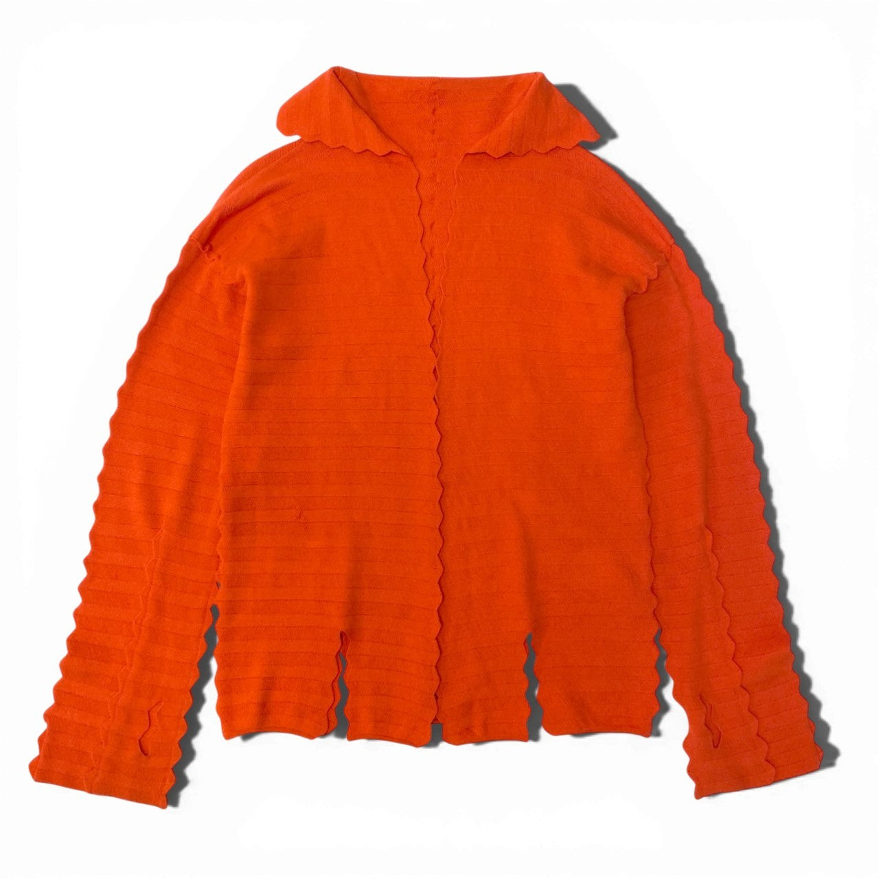 Ac5 ISSEY MIYAKE HaaT イッセイミヤケ ハート サイズ3 変形ニット  カーディガン オレンジ系 レディース 女性用k02i