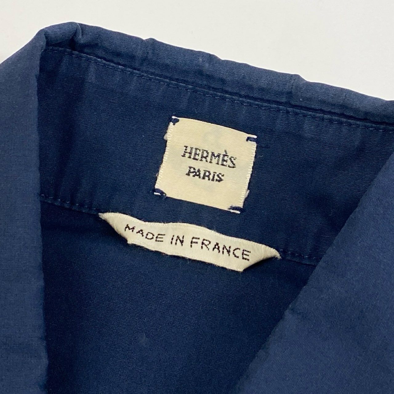 b23 HERMES エルメス レイヤード シャツワンピース サイズ38 ネイビー Layered Shirt Dress フランス製t18r