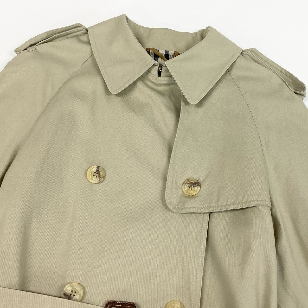 12a23 【美品】 Aquascutum アクアスキュータム ステンカラーコート トレンチコート ロングコート アウター 10サイズ ベージュ コットン100％ レディースu02t
