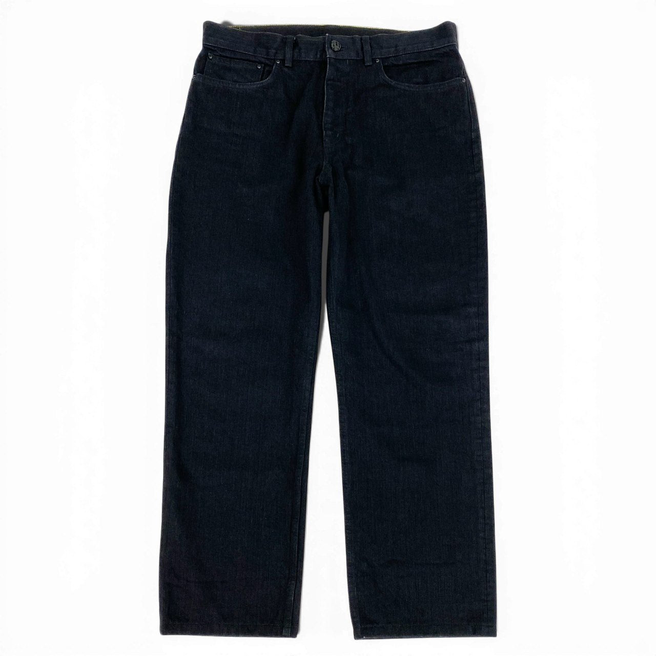 70L23 【美品】LOUIS VUITON ルイヴィトン ストレートデニム レギュラー コットン デニムパンツ HID80WDK0 A310 33サイズ ブラック コットン100％ メンズo07t