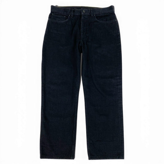 70L23 【美品】LOUIS VUITON ルイヴィトン ストレートデニム レギュラー コットン デニムパンツ HID80WDK0 A310 33サイズ ブラック コットン100％ メンズo07t