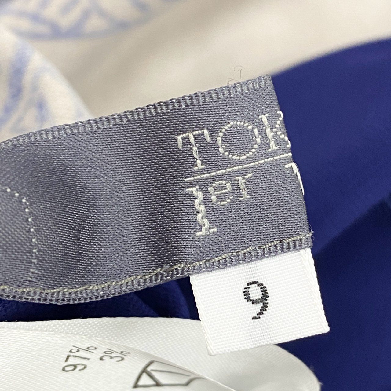 2k19 TOKUKO 1er VOL トクコプルミエヴォル 半袖 チュニックワンピース トップス Aライン 伸縮ストレッチ 9 ブルー系 レディースu02t