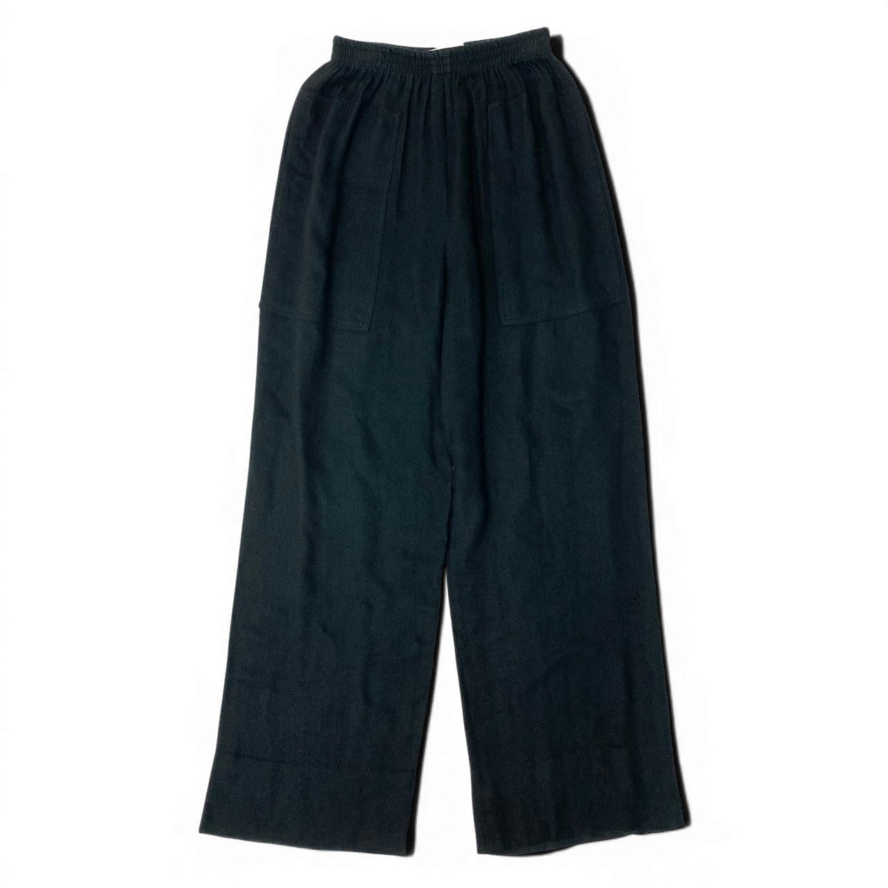 56e12 ISSEY MIYAKE イッセイミヤケ ヴィンテージ 70s~80s ワイドパンツ ボトムパンツ 日本製 9サイズ ブラック レディース 女性用u02t