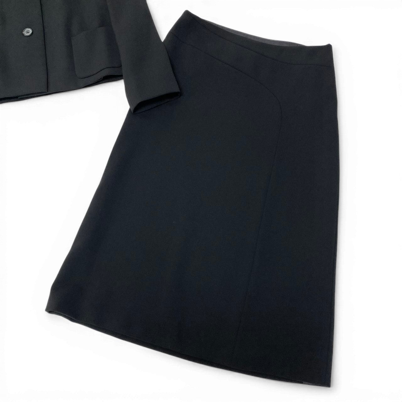 40d10 JIL SANDER ジルサンダー クロップドジャケット スカート スーツ セットアップ サイズ36 ブラック レディースk02i