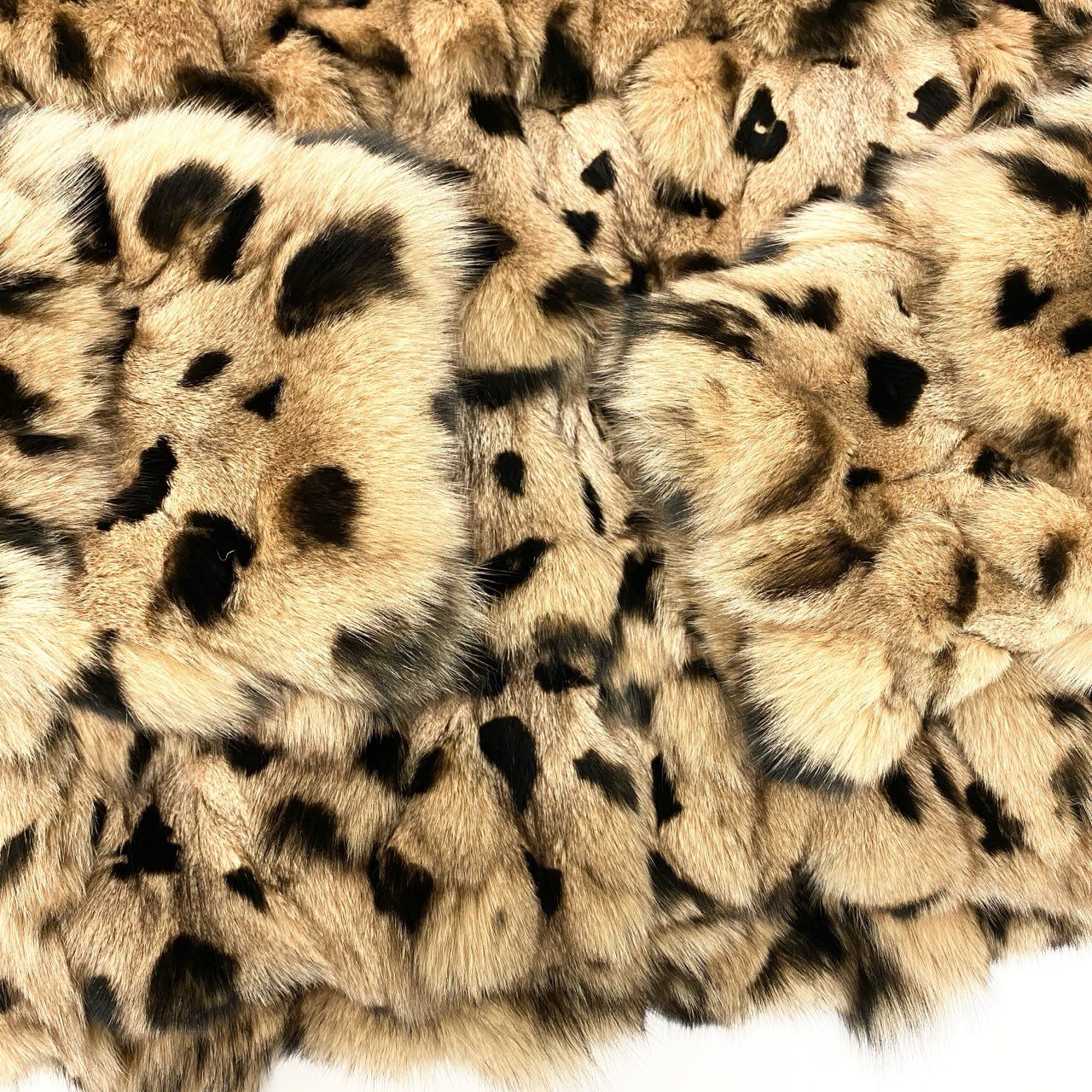 43c2 epolene ブルーフォックス レオパード染め ファーコート サイズ9AR 茶系 本毛皮 Fox Fur Leopard Coatt18r