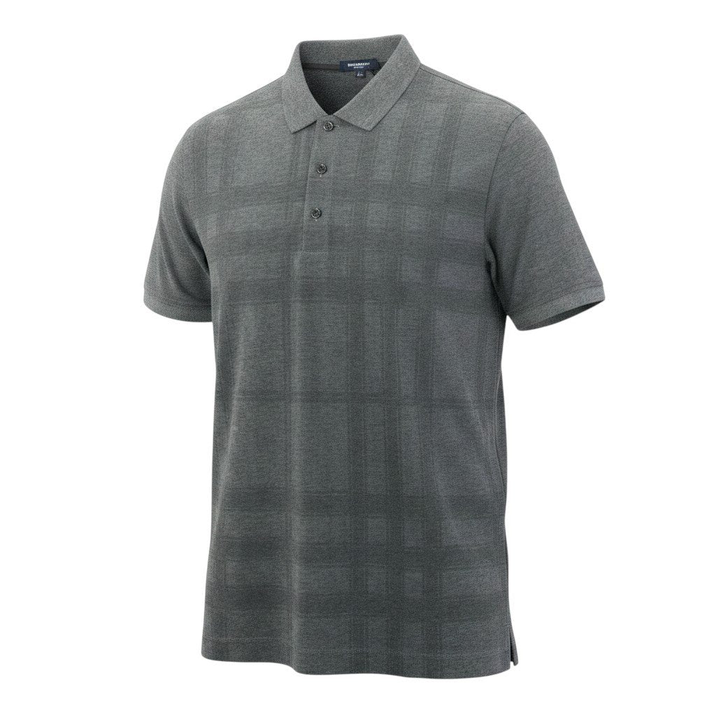 59d28 【未使用タグ付】 BURBERRY LONDON バーバリー 半袖 ポロシャツ コットンシャツ トップス チェック柄 大きいサイズ LL ダークグレー 綿100％ メンズ 紳士服u02t