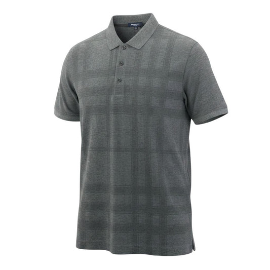 59d28 【未使用タグ付】 BURBERRY LONDON バーバリー 半袖 ポロシャツ コットンシャツ トップス チェック柄 大きいサイズ LL ダークグレー 綿100％ メンズ 紳士服u02t