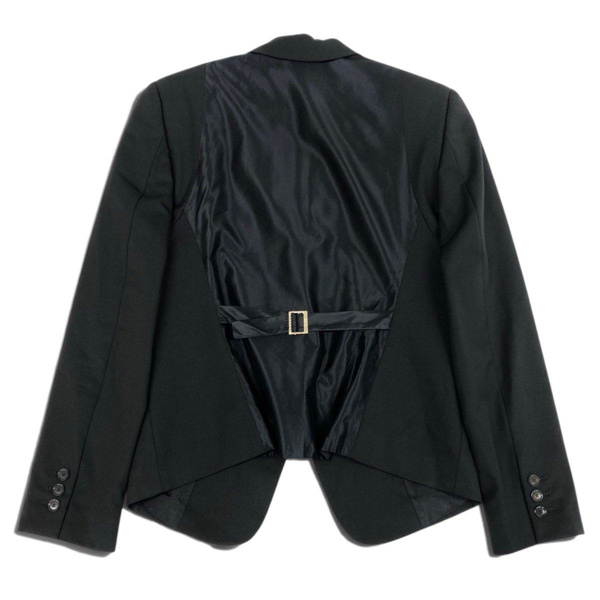 i19 E GUCCI グッチ ホースビット テーラードジャケット ブレザー イタリア製 大きいサイズ 44 ブラック ウール レディースo07t