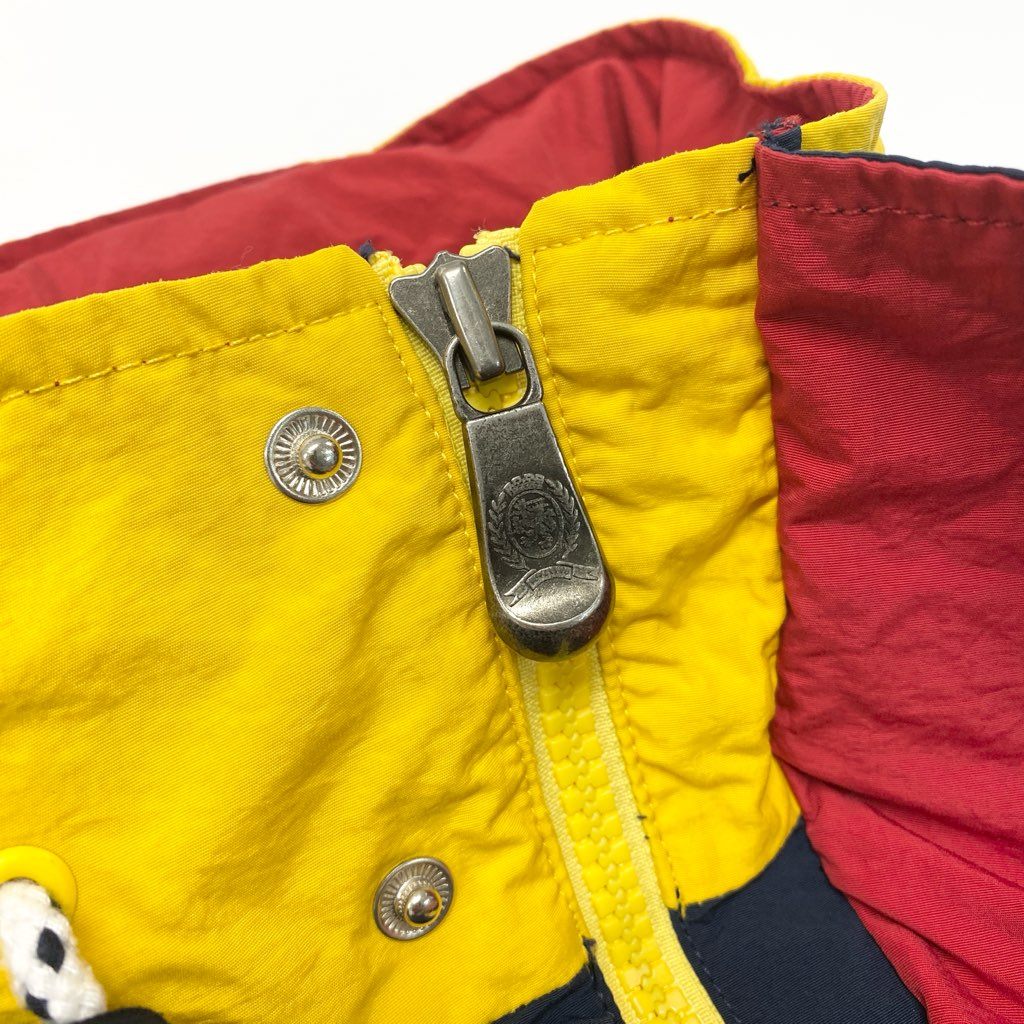 66a12 TOMMY HILFIGER トミーヒルフィガー ナイロンジャケット セーリングジャケット ブルゾン メンズ 紳士服 84960310 L ネイビー レッド イエローu02t