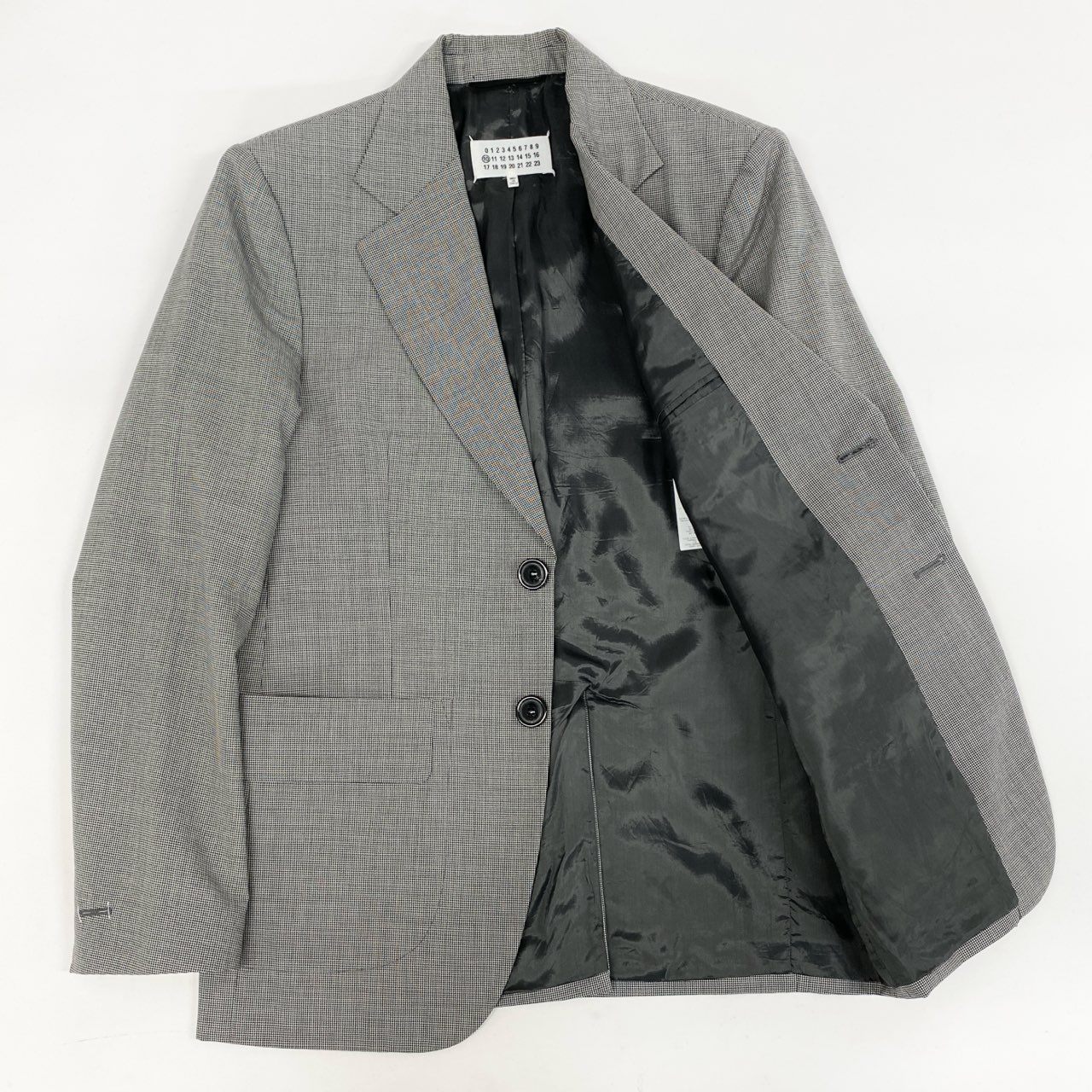 74i8 Maison Margiela メゾンマルジェラ 21SS 2B テーラードジャケット ブレザー 千鳥格子柄 イタリア製 S50BN0469 48 M-Lサイズ相当 グレー ウール メンズo07t