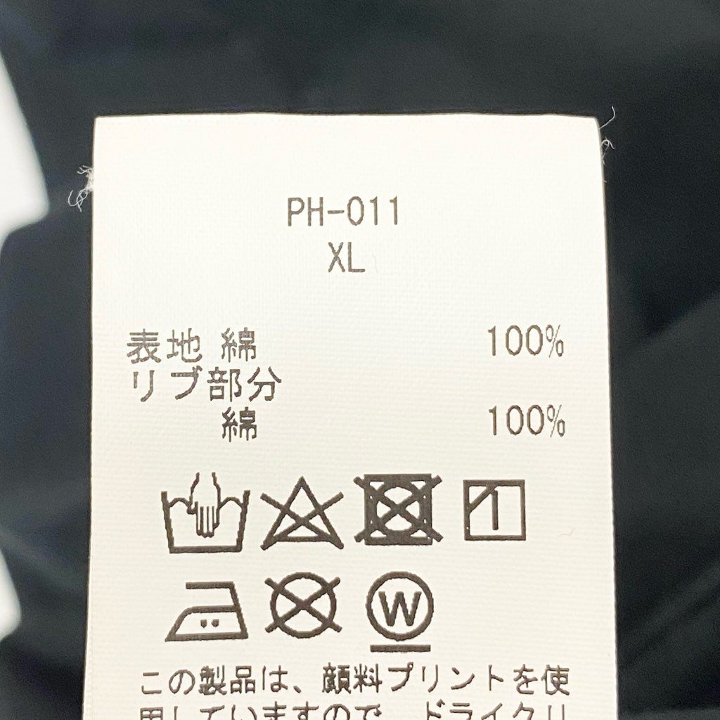 63a12 PHENOMENON フェノメノン スウェットパーカー フーデット プルオーバー フロントプリント 長袖 メンズ PH-011 XL ブラック コットン100％o07t