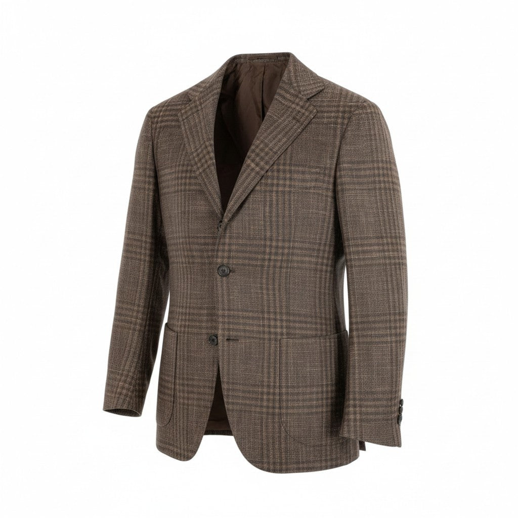 7L12 RING JACKET MEISTAR リングヂャケット マイスター テーラードジャケット サマージャケット ブレザー 46 ブラウン チェック メンズ 男性用u02t